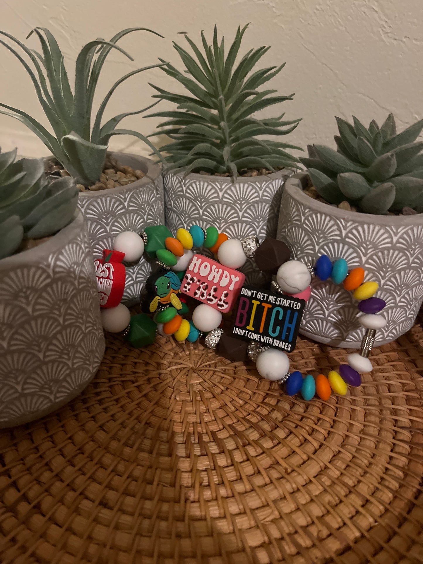 Beaded cup charms
